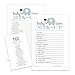 Paper Clever Party Blue Elephant Baby Shower Games Word Scramble Cards (25 Pack) primary