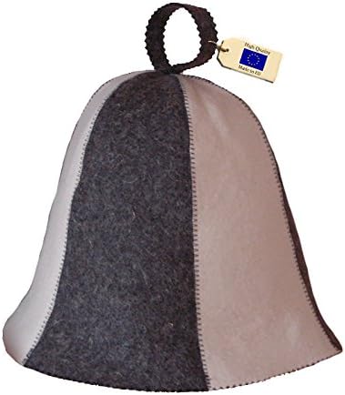 Allforsauna Sauna Hat Russian Banya Cap 100% Wool Felt Modern Lightweight Head Protection for Men and Women | White & Dark