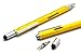 Screwdriver Pen Pocket Multi-Tool By EdgeWorks – Multi-Functional & Sturdy Aluminum DIY Tool, With Screwdriver, Stylus, Bubble Level, Ruler & Phillips Flathead Bit, Unique Gift Idea - Yellow