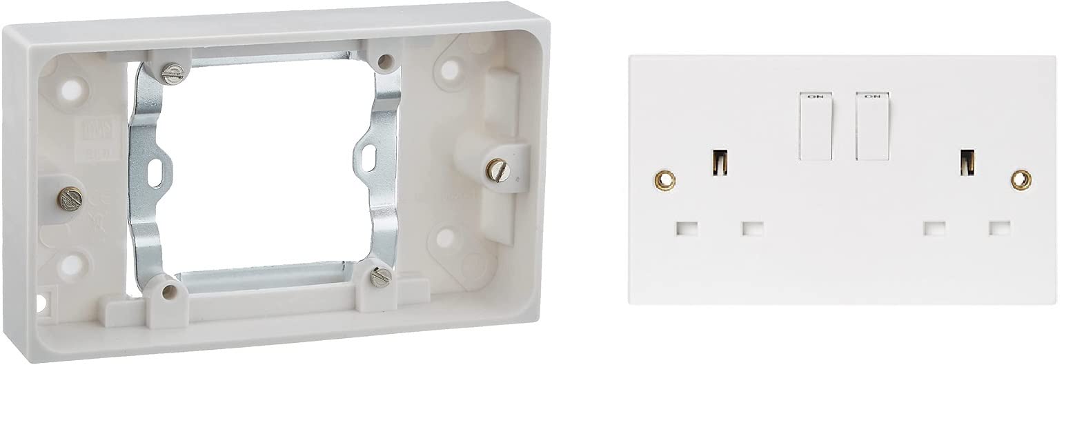 Single Socket to Double Socket Converter (1 Gang to 2 Gang) Complete Set