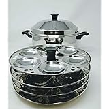Tabakh 4-Rack Stand & Multi Purpose Plate Idli Cooker, Makes 24, Stainless Steel
