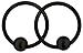 Pair of 2 Rings: 16g 3/8 Inch Surgical Steel Black IP Plated Captive Bead Hoop Earrings