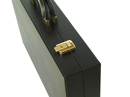 Zaza & Sacci Leather Backgammon Set - Board Game - 20" Black Case