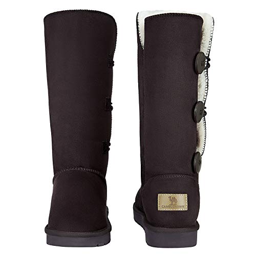 CAMEL-12-Tall-Mid-Calf-Winter-Boots-for-Women-Faux-Fur-Snow-Boot-3-Button-Suede-Fashion-Booties-Knee-High
