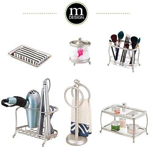 mDesign Steel Bathroom Countertop Hair Tool Storage Organizer Accessory