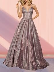 Shindress Women Long Prom Dresses V Neck Sleeveless