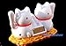 Solar Lucky Cat with Waving Arm, Japanese Maneki Neko Decorative Figurine, Office Home Car FengShui Decor Statue Ornament Sculpture Toy or Gift for Attract Wealth Business Luck Money