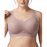 Women's Wireless Push Up Full Coverage Bra Supportive Seamless Tshirt Bra Comfortable No Underwire with Side Breast Support