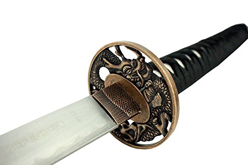 Isaazon 40.5" White Dragon Deluxe Collectible Japanese Katana Samurai Sword - Thumbnail 2