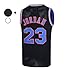 CAIYOO Mens 23# Space Movie Jersey Basketball Jersey S-3XL White/Black/Blue