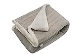 Posh Home Sweater Cable Knit Throw with Ultra Soft Sherpa Lining - Reversible - 50x60 - Oatmeal