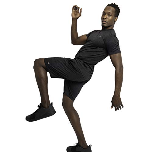 Alive Men's Tee Shirt Active Quick Dry Workout Short Sleeve Shirts Crew Neck (Black Heather, X-Large) - Thumbnail 6