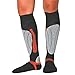 Pure Athlete Elite Wool Race Ski Socks - Warm Comfortable Snowboard/Skiing Socks (Black/Orange, Large/X-Large)