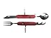 Baigoclub 6 in 1 Outdoor Foldable Detachable Tableware Camping Utensil Stainless Steel Fork Knife Spoon Bottle Opener corkscrewer Set/Two Colors for Couple (Lady)