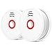 2 Pack Photoelectric Smoke Detector & Alarm, Battery-Operated(Not Hardwired) Smoke and Fire Alarm/Detector with Test Button, Photoelectric Fire Dector/Alarm with UL Listed(9V Battery Included)