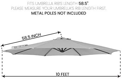Crestlive Products Universal Patio Umbrella Replacement Canopy For 10ft 8 Ribs Offset Umbrellas Canopy Only Tan Amazon Com Au Lawn Garden