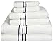 Superior Turkish Cotton Ultra-Plush 6-Piece Towel Set, Ideal for Master Bath, Guest Bathroom, Fast Drying, Shower, Spa, Face/Washcloths, Hand, Bath Towels, Absorbent, Home Basics, Navy Blue