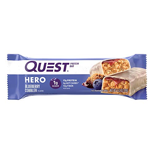 Quest Nutrition Blueberry Cobbler Hero Protein Bar, Low Carb, Gluten