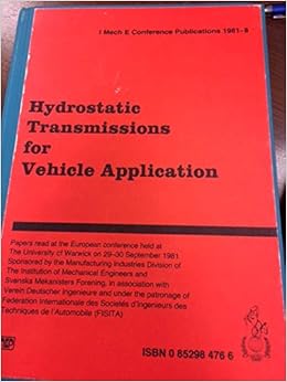 Hydrostatic Transmissions for Vehicle Application ...