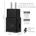 Adaptive Fast Charger Kit Compatible Samsung Galaxy S6/ S7/ Edge/Plus / Active/Note 5 / Note 4, FetchPower USB 2.0 Fast Wall Charger Adapter and Micro USB Cable