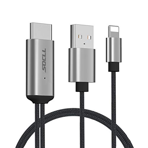 HDMI Cable Compatible with iPhone, SOCLL HDMI Adapter Cord for iPhone