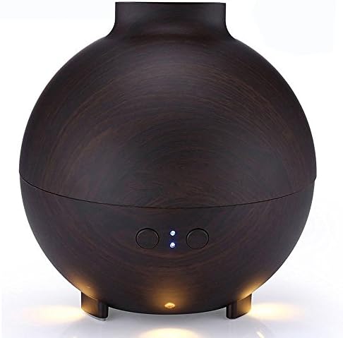 Essential Oil Diffuser, 600ML Auto Shut-off Aroma Ultrasonic Cool Mist Humidifier, Large Wood Grain Ultra Quiet Humidifiers with LED Light for Office Home Study Yoga Spa-Brown