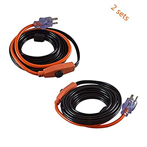 6-feet Pipe Heating Tape Cable with Built-in Thermostat For Water (2, 6-feet)