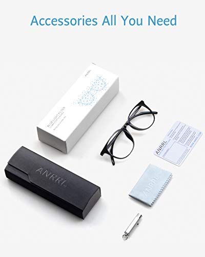 ANRRI Blue Light Blocking Computer Glasses for UV Protection Anti Eyestrain Anti Glare Lens Lightweight Frame Eyeglasses Black Frame, Men/Women - Thumbnail 5