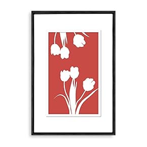 Framed Abstract Flower Home Artwork for Living Room Bedroom