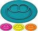 Silicone Placemat + Plate, Strong Table Suction, Fits Most Highchair Trays, Dishwasher, Microwave and Oven Safe, FDA Approved BPA Free, For Kids, Babies and Toddlers, 7 Colors Available (Turquoise)