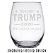 shop4ever Re-Elect Trump 2024 Make Liberals Cry Again Laser Engraved Stemless Wine Glass 15 oz. Donald Trump Gift