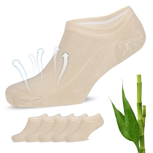 Fiera Besa 5 Paar Bambus-Viskose Sneaker Socken Damen &Amp; Herren – Anti Schweiß Socken, Unsichtbare Bambus Füßlinge, Sneakersocken Gegen Schweißfüße – Gr. 35-38 39-42 43-46