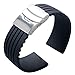 YISUYA 22mm Waterproof Silicone Rubber Watch Strap Band Deployment Buckle for Citizen LG G-watch Seiko