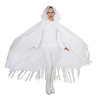 Dream Weavers Costumers - Hooded Lined White Mesh Adult Cape - One-Size