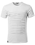Youstar Men's Short Sleeve Cut Out Zipper Shirt