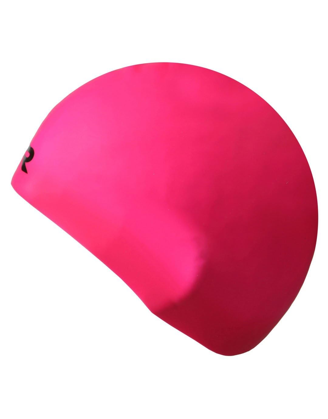 TYR Unisex Tyr Long Hair Silicone Swim Cap, Fluo Pink, M UK