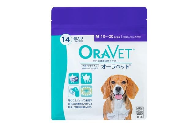 オーラベット(Oravet) 犬用デンタルガム おやつ 歯磨き デンタルケア Mサイズ(10-20kg未満) 14個入商品画像