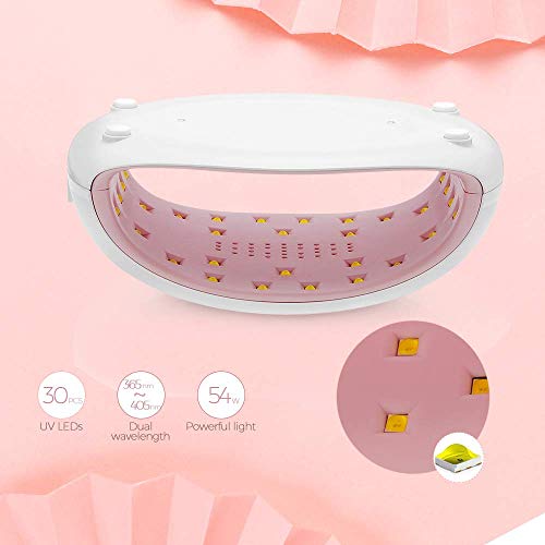 image for KMS 54W UV LED Nail Lamp, SKM Nail Dryer with 3 Timer Settings, Profes