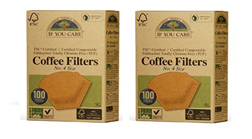 If You Care Unbleached Coffee Filters, #4 cone, 100 count - Pack of 2