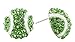 Mini Dome Tennis Ball Rhinestone Stud Earrings - Green Crystals with White Enamel