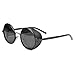Sunward Vintage Mirror Lens Round Glasses Cyber Goggles Steampunk Sunglasses (G)