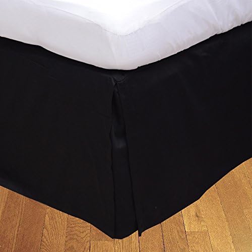 Relaxare King 300TC 100% Egyptian Cotton Black Solid 1PCs Box Pleated Bedskirt Solid (Drop Length: 10 inches) - Ultra Soft Breathable Premium Fabric