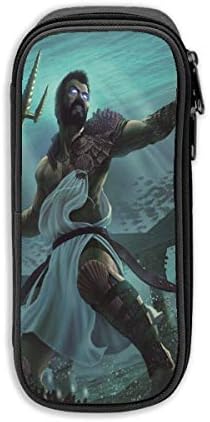 Greek Mythology God of Sea Poseidon Print Student Pencil Case Bag Child Stationery Office Cosmetic Makeup Bag BlueOne Size