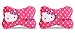 FINEX 2 pcs Set Hello Kitty Bone Head Neck Rest Pillow Cushion for Car Rose Red Pink & White Polka Dot Auto Accessories