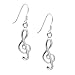 Silverly Treble Clef Dangle Earrings - 925 Silver Drop Earrings With Musical Notes - Sterling Silver Earrings - Jewelry for Music Lovers - Gift for Women