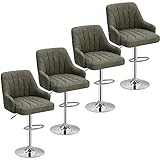 VECELO Adjustable Barstools Set of 4, Counter Bar