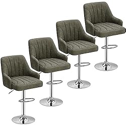VECELO Adjustable Barstools Set of 4, Counter Bar