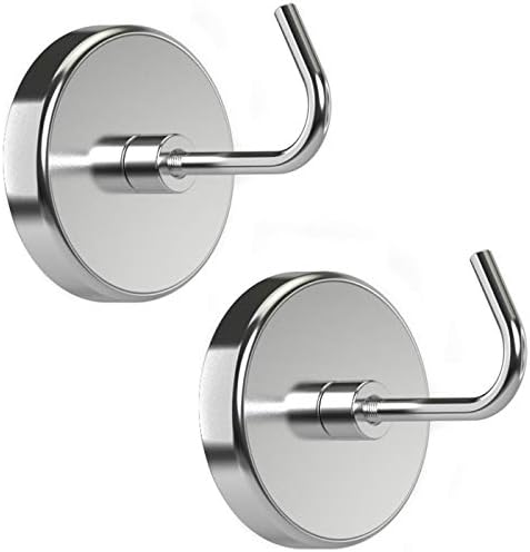 PRIMADA Further-Robust Set Magnetic Hooks, 2pc, Chrome