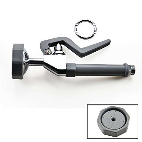 MS Deck Mount One Hole 2 Handle Pull out Spray Mini Pre Rinse Dish Washing Kitchen Faucet With Add On Nozzle Chrome