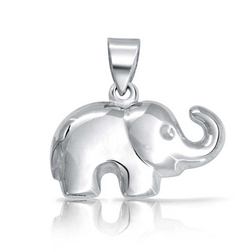 Personalize Simple Zoo Animal Good Luck Elephant Pendant Necklace For Women  For Teen 925 Sterling Silver